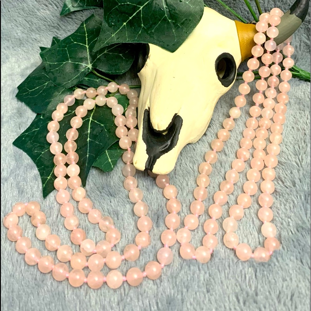 Rose Quartz hand beaded necklaces